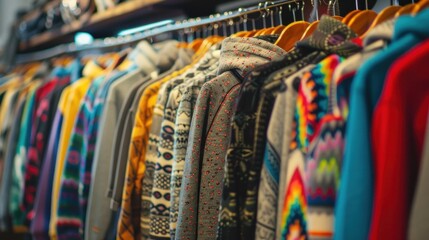 Vibrant Hoodies and Sweatshirts in a Contemporary Clothing Boutique