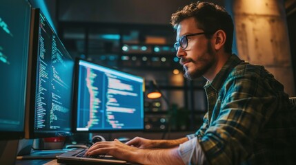 Programmers showcasing their journey from coding beginners to experienced developers through a series of candid photos. Copy Space