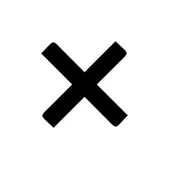 Obraz premium Black Cross Mark with white square background