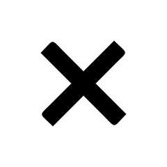Black Cross Mark with white round background