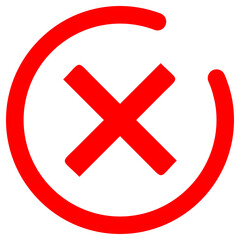 Red Cross Mark with Cut Out Round Outline
