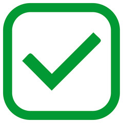 Green Check Mark with Square Outline
