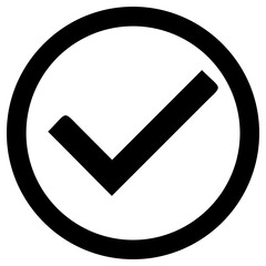 Black Check Mark with Round Outline
