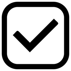 Black Check Mark with Square Outline
