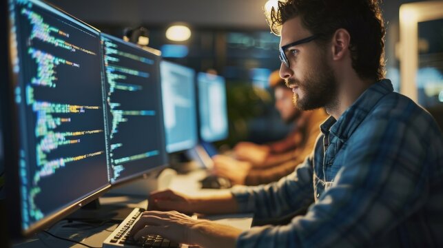 Programmers showcasing their achievements and certifications, emphasizing the continuous pursuit of skills and expertise. Copy Space