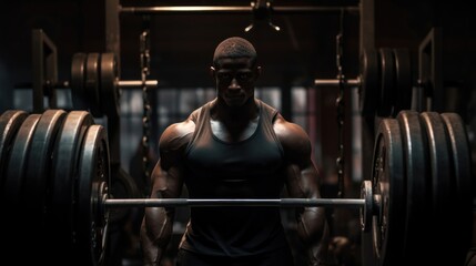 Gym monochromatic intense low key.