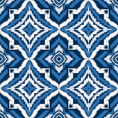 Seamless Ikat ethnic traditional Textile pattern geometric abstract folklore ornament Tribal ethnic illustration background design for print, clothing, scarf