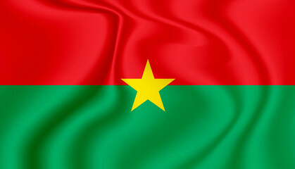 Obraz premium burkina faso national flag in the wind illustration image