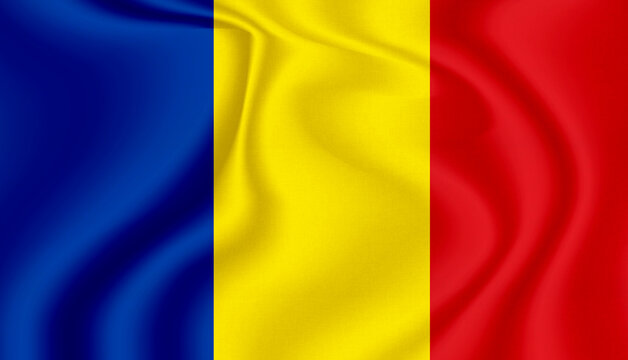 chad national flag in the wind illustration image
