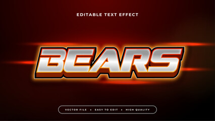 Orange gray grey and red bears 3d editable text effect - font style