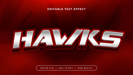 Red and gray grey hawks 3d editable text effect - font style
