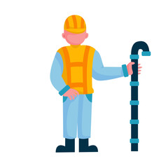Construction worker character illustration sets