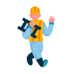 Construction worker character illustration sets