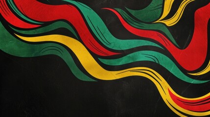 Bold Background Honoring Black History Month with Red, Yellow, and Green Hues