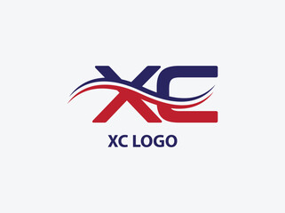 Xc creative logo design vector icon. new xc digital unique shape design logo