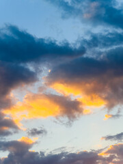 Fototapeta na wymiar Dramatic sunset and sunrise sky nature background with white clouds