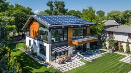 State-of-the-Art Passive House with Photovoltaic System in a Picturesque Suburban Yard