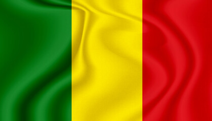 Obraz premium mali national flag in the wind illustration image