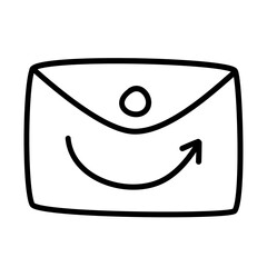 sending message of office workspace doodle elements