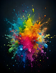 Fototapeta premium colorful-splattering-paint hd-wallpaper