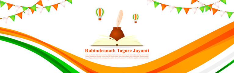 Vector illustration of Guru Rabindranath Jayanti social media feed template