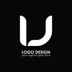 IJ IU Logo Design, Creative Minimal Letter IU IJ Monogram