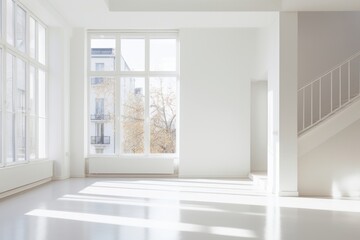 Apartment window floor white.