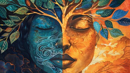 Trauma to healing. illustrating the symbolic journey from struggle to resilience and recovery