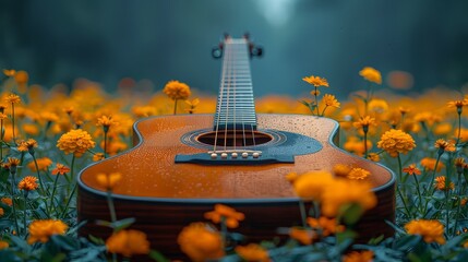 Naklejka premium Melodic Harmony of Nature. Generative AI