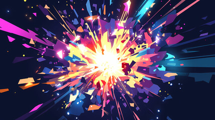 Fototapeta na wymiar illustration of a colorful explosion 