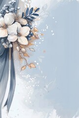 Blue and White Floral Background