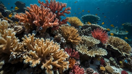 Naklejka na ściany i meble The fragile ecosystem of a vibrant coral reef ai_generated