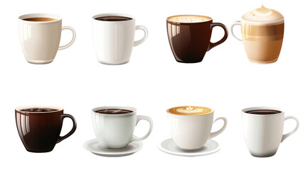 Obraz premium A collection of coffee cups with different designs and colors