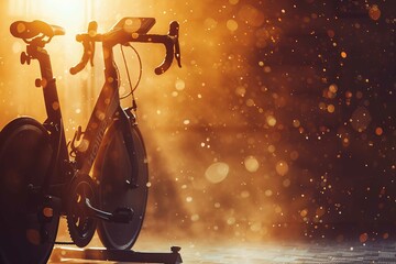 Stationary bike, fitness background 