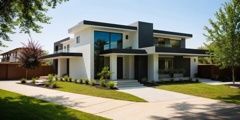 Fototapeta na wymiar modern house property real estate exterior design