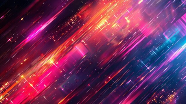 A dynamic glitch effect with distorted lines and vibrant colors, reminiscent of cyberpunk or futuristic aesthetics