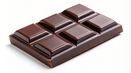 Delicious dark chocolate bar on a white background