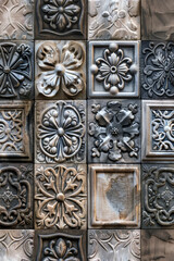 Ceramic tiles with intricate patterns or relief designs. Ceramic tile textures provide a polished and decorative backdrop, ideal for conveying elegance and sophistication.