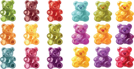 Naklejka premium Jelly gummy bears. Fruit candy for baby, sugar marmalade for kids