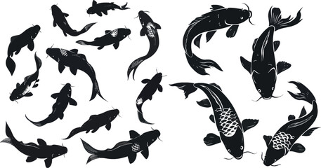 Koi fish silhouettes