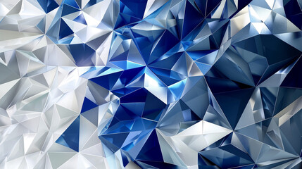 Obraz premium Blue and White Abstract Geometric Shapes
