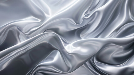Grey Silver Fluid Silky Wave Background