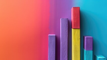 Fototapeta premium Colorful bar chart showing data trends