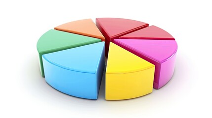 Obraz premium Colorful pie chart showing market share distribution