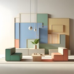 Vibrant Multicolored Abstract Furniture Collection Unique Designs for Modern Interiors