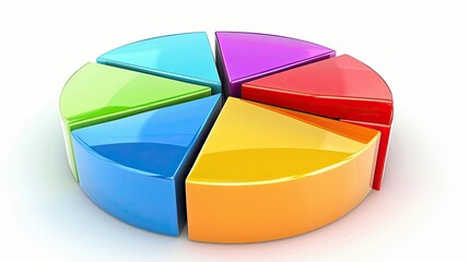 Obraz premium Colorful pie chart showing market share distribution