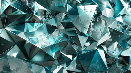 Silver and Turquoise Geometric Polygons