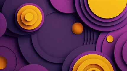 Mustard Yellow and Violet Abstract Geometric Art