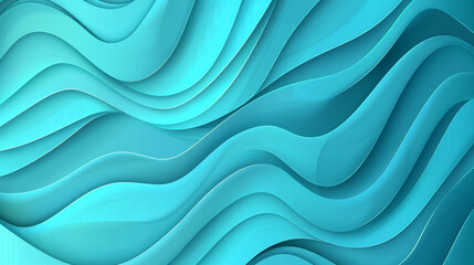 Luxurious gloss finish in vivid cyan, minimal wave vector background.