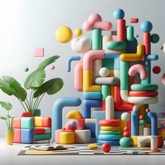 Vibrant Multicolored Abstract Furniture Collection Unique Designs for Modern Interiors